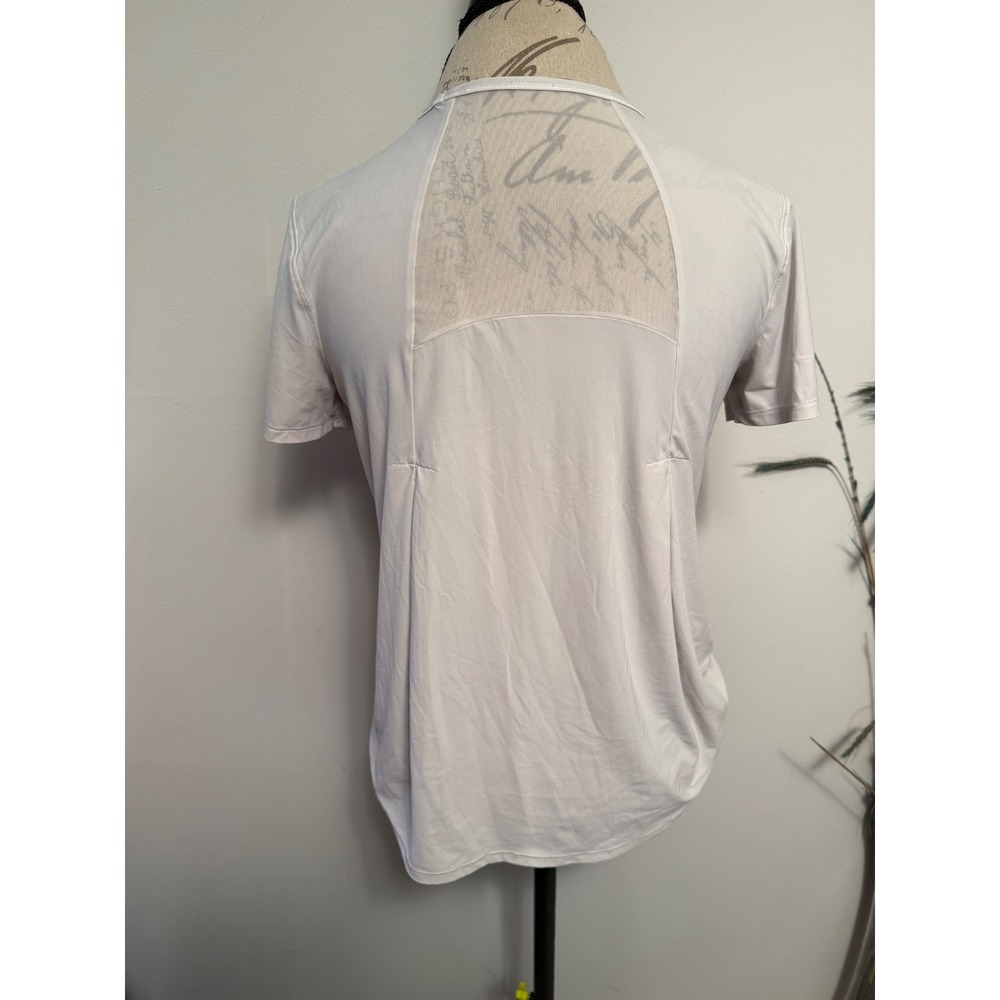 Lululemon Short Sleeve Mesh Back Athletic Top Light Gray Womens Size 8